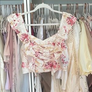 Floral Ruffled Women's Top